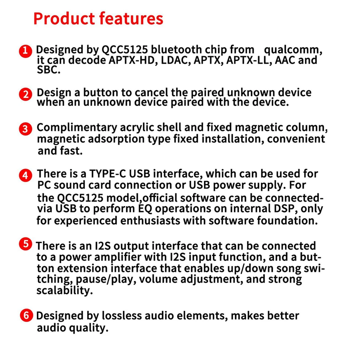 M20K LA02 Qualcomm QCC5125 Enthusiast Grade Bluetooth 5.1 Lossless Decoding Board APTX LDAC Lossless HD Sound Quality