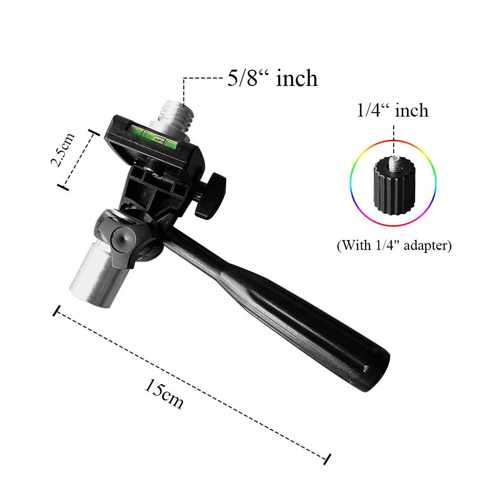 MaKeDa Laser Level Adjustable Tripod Tilt Head Adapter 1/4\