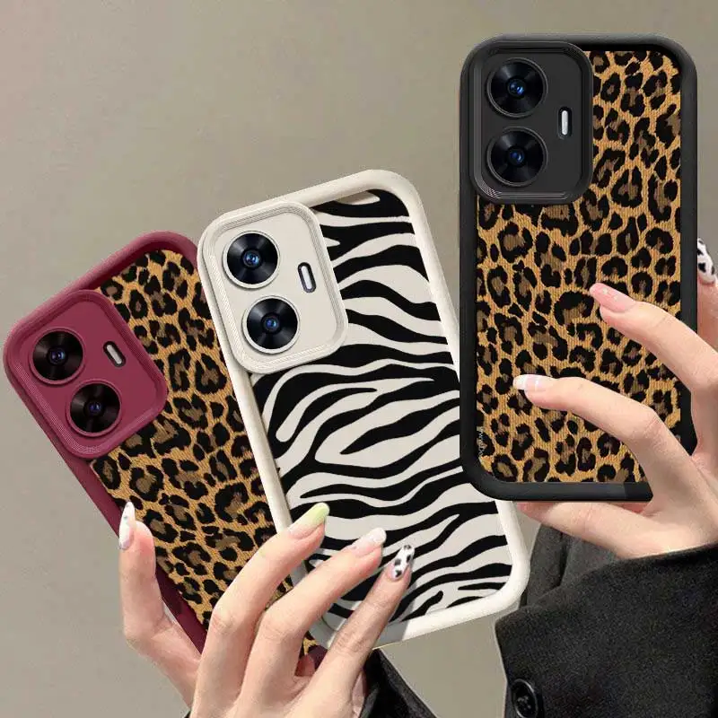 C55 Leopard Elegance Sky Eye Ladder Phone Case For Realme C67 C65 C53 C51 C35 C33 C31 C30 C25 C21 C20 C17 C15 C12 C11 Cover