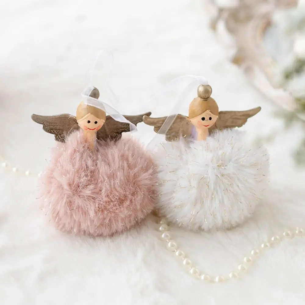 Angel Christmas Plush Girls Pendant Xmas Ornament Photographic Props Plush Doll Pendant Party Supplies Christmas Tree Pendant