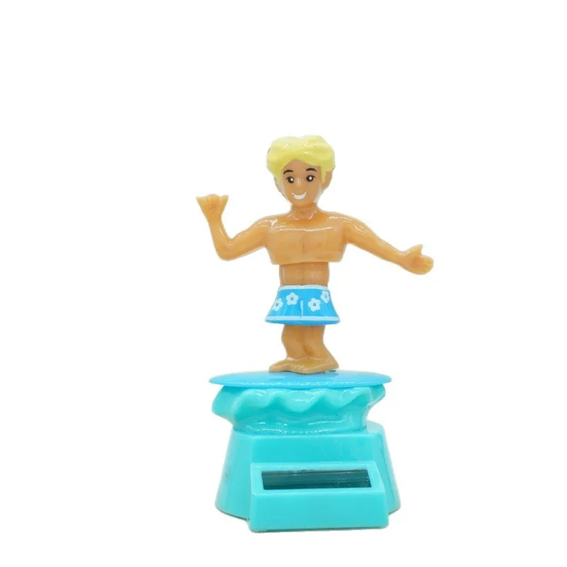 Juguetes solares creativos para niños, playa, surf, músculos, divertido, baile oscilante, decoración de coche, adorno, juguete Solar para niños