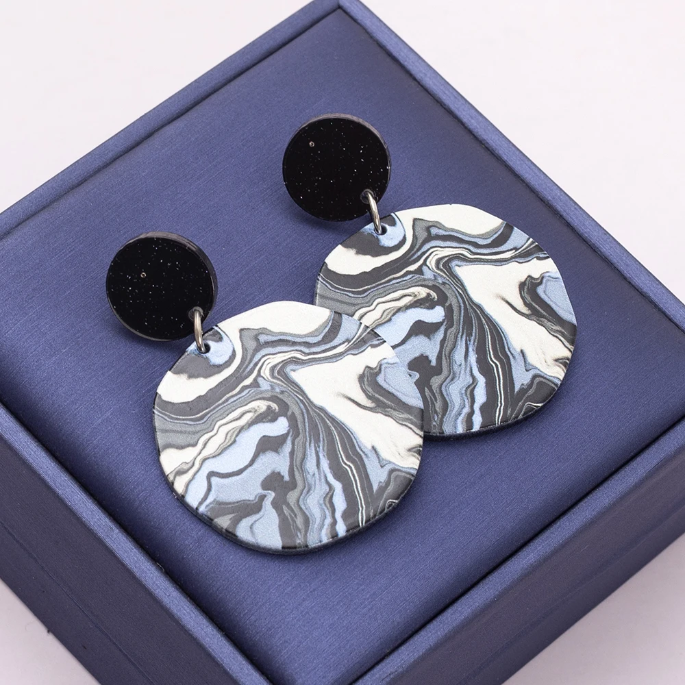 Koreanischen Stil Abstrakte Temperament Farbe Passenden Unregelmäßigen Runde Acryl Ohrringe Für Frauen Retro Persönlichkeit Mädchen Schmuck