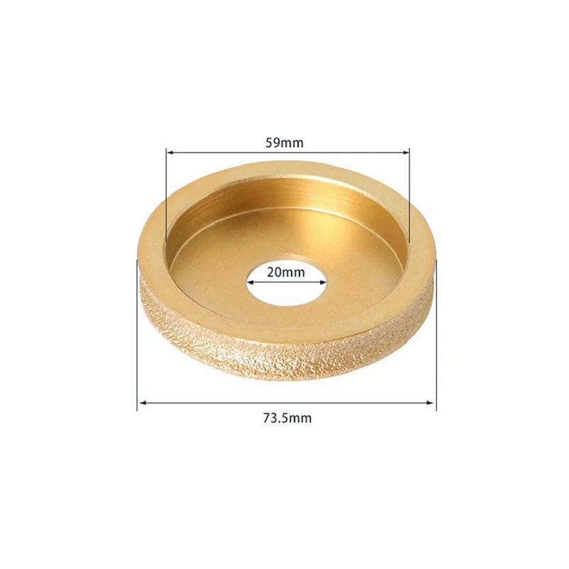 

KIKI 20mm Thick Gold Brazed Diamond Angle Grinder Stone Grinding Wheel Used for Angle Grinder Grinding Wheel Tool.