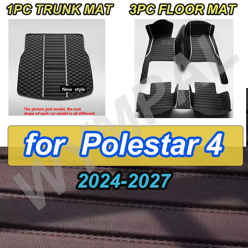 

Роскошные автомобильные коврики для Polestar 4 2024 2025 2026 2027, кожаные роскошные коврики, полный комплект, аксессуары для салона автомобиля