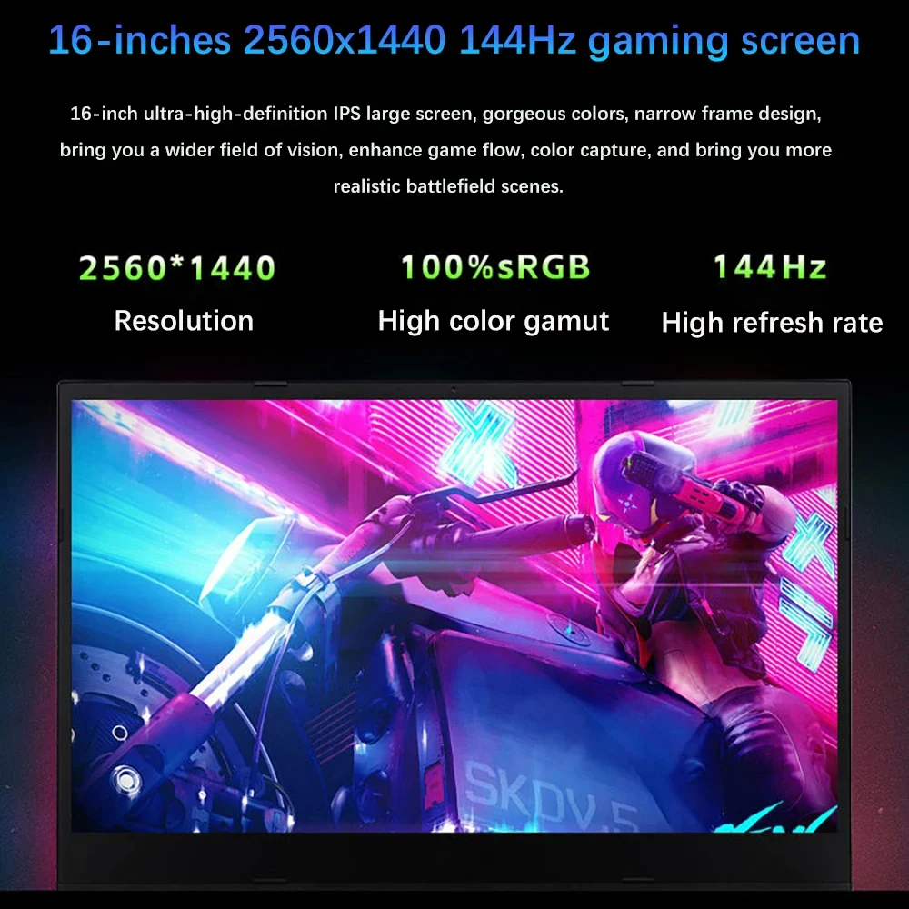 كمبيوتر محمول للألعاب مقاس 16.1 بوصة NVIDIA RTX 3060 6G Intel i9-12900H 64GB DDR4 2TB SSD Windows11 144 هرتز RGB لوحة مفاتيح WIFI 6 BT5.2 #4