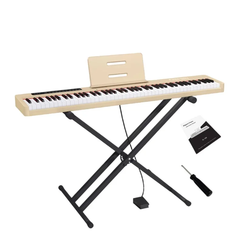 Digital Foldable Portable Piano with Built-In Speaker and Recording