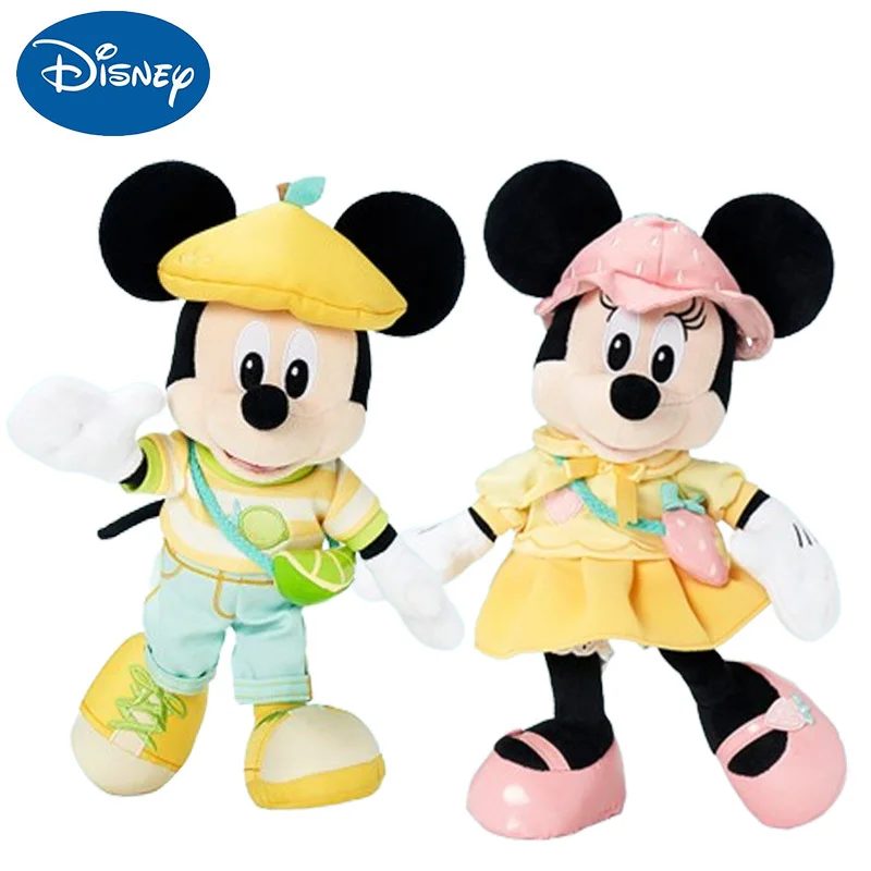 

Original Disney 2024 Summer Series Mickey Mouse Plush Dolls Cute Anime Minnie Mouse Stuffed Plushine Figure Home Ornament Toys