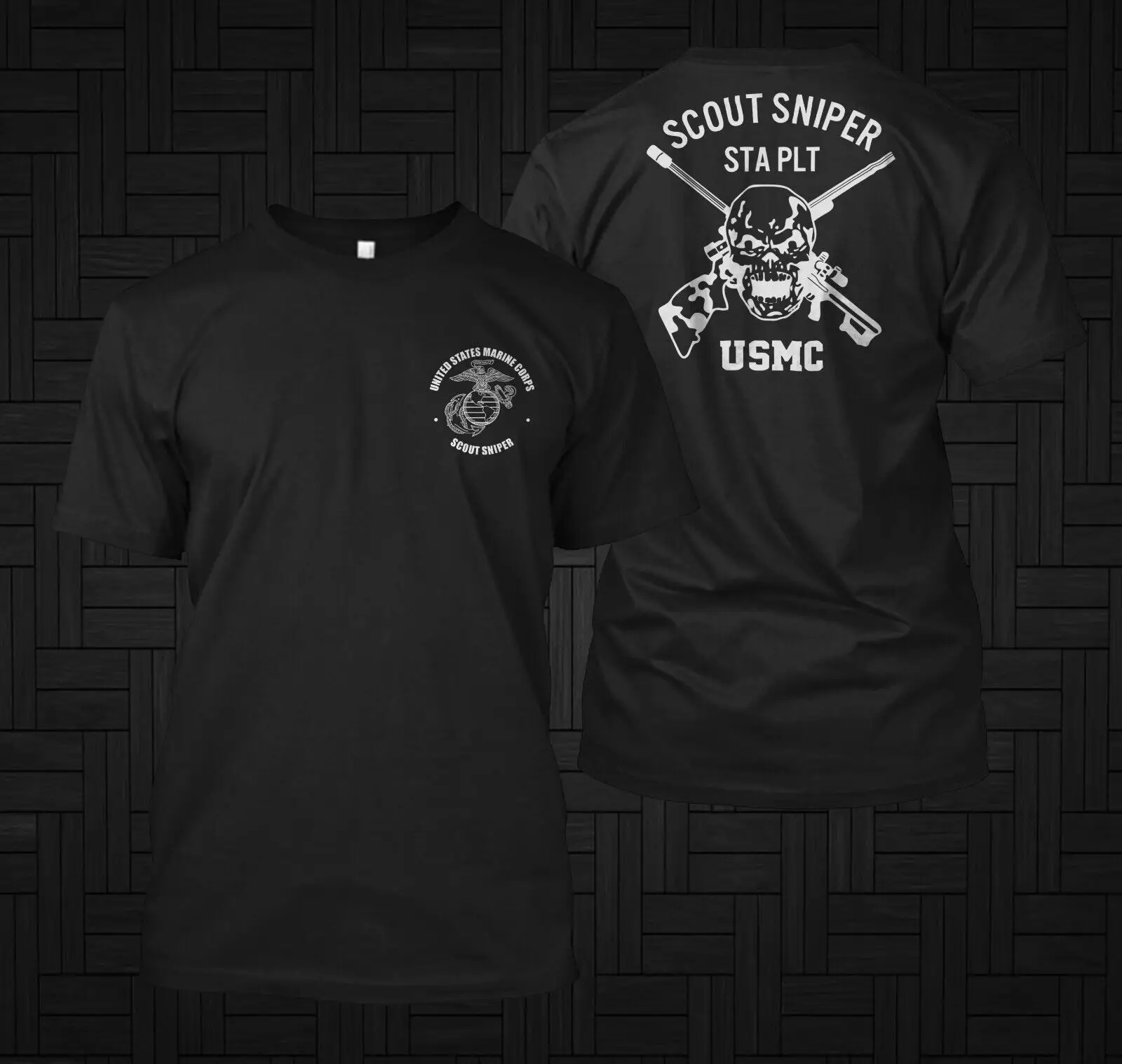 US Marine Corps - Scout Sniper STA Platoon T-Shirt 100% Cotton O-Neck Summer Short Sleeve Casual Mens T-shirt Size S-3XL