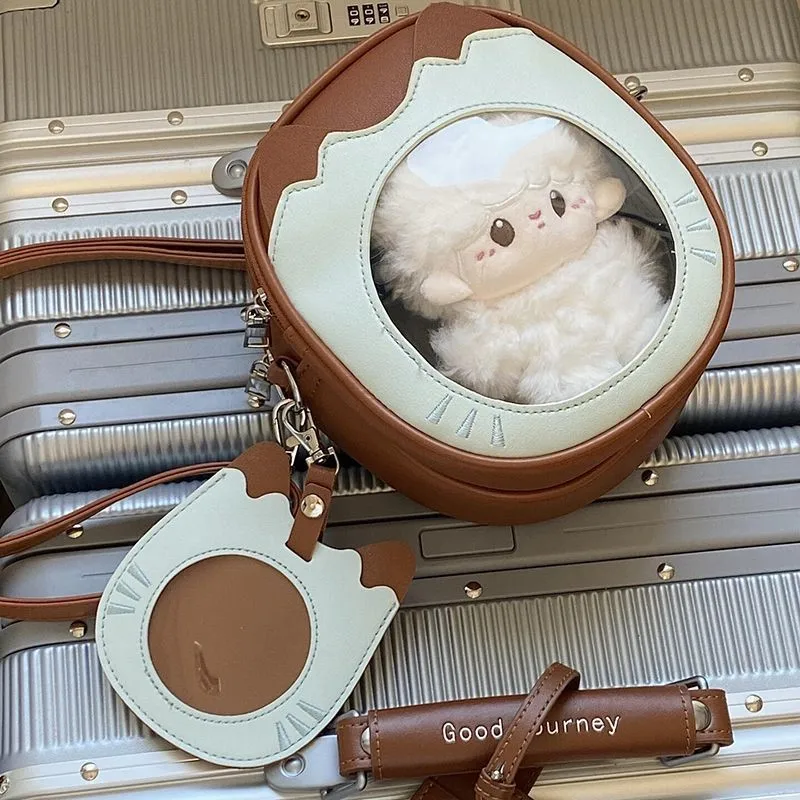 JIAERDI لطيف هريرة طبقة مزدوجة حقيبة كتف المرأة فريدة من نوعها متعة صغيرة أنيمي Ita حقيبة السيدات الكرتون اليومية تنوعا حقائب كروسبودي #4