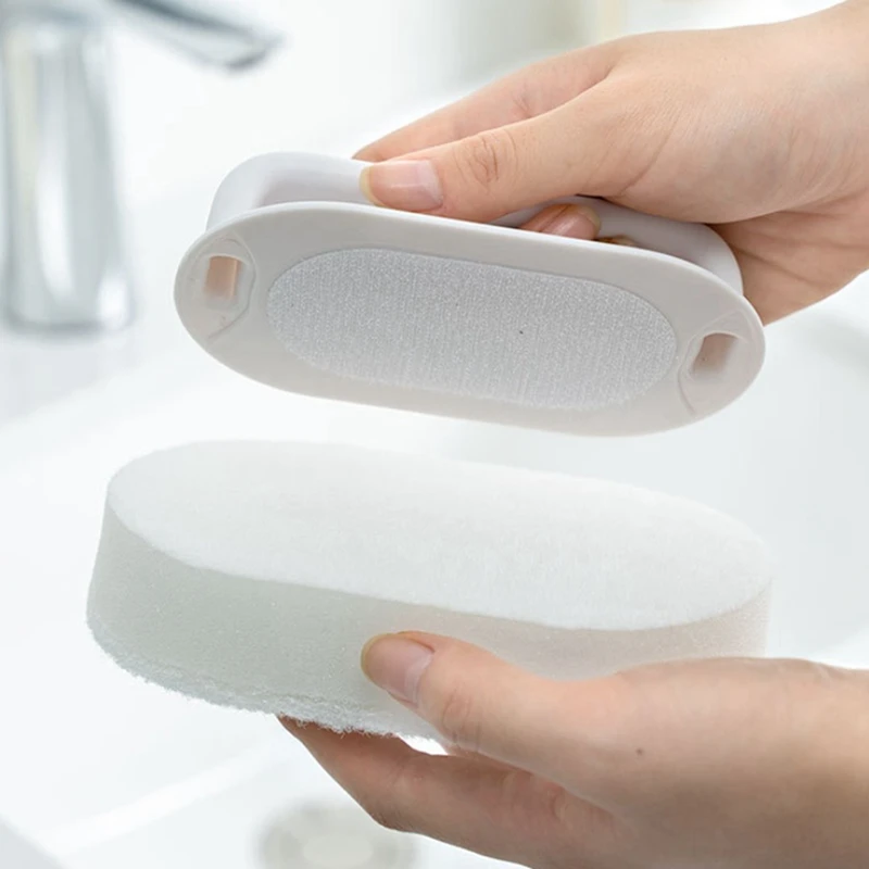 Handvat Badkuip Scrubber Zeep Uitschot Remover Voor Douche Scrubbers Niet Kras Scrub Reiniging Spons Badkamer Schuursponsjes Duurzaam