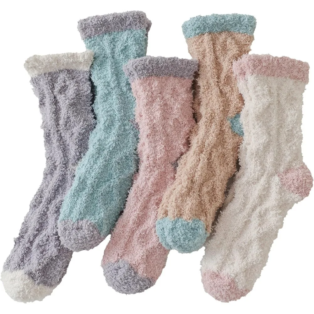 

Warm & Cozy Gifts for Women, Stocking Stuufers, Fluffy Fuzzy Plush Sleeping Slipper Socks - Soft Warm Fabric