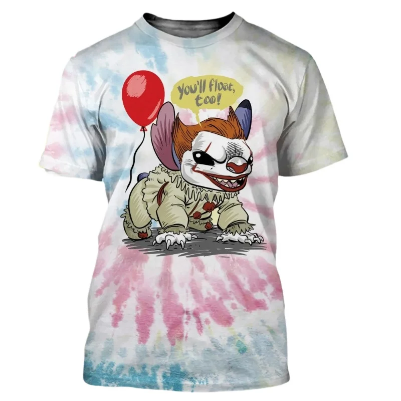 3D プリントされた通気性があり、快適で速乾性のあるスポーティーなカジュアル T シャツ、アニメーションステッチ付き、大人、男性、女性、子供向け