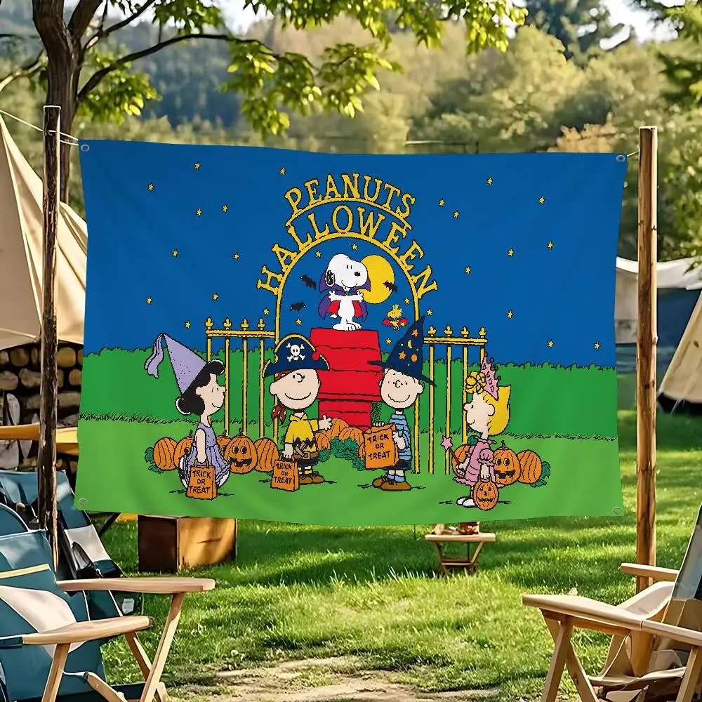 Cartoon Cute S-Snoopys Dog High End Quality Banner Printing Artistic Atmosphere Style Camping Flag