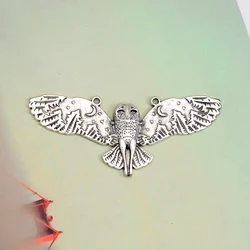 3pcs/Lot 35x80mm Tibetan Gothic Owl Bird Charms Moon Wild Pendants Fit DIY Necklace Jewelry Making Supplies Handmade Crafts
