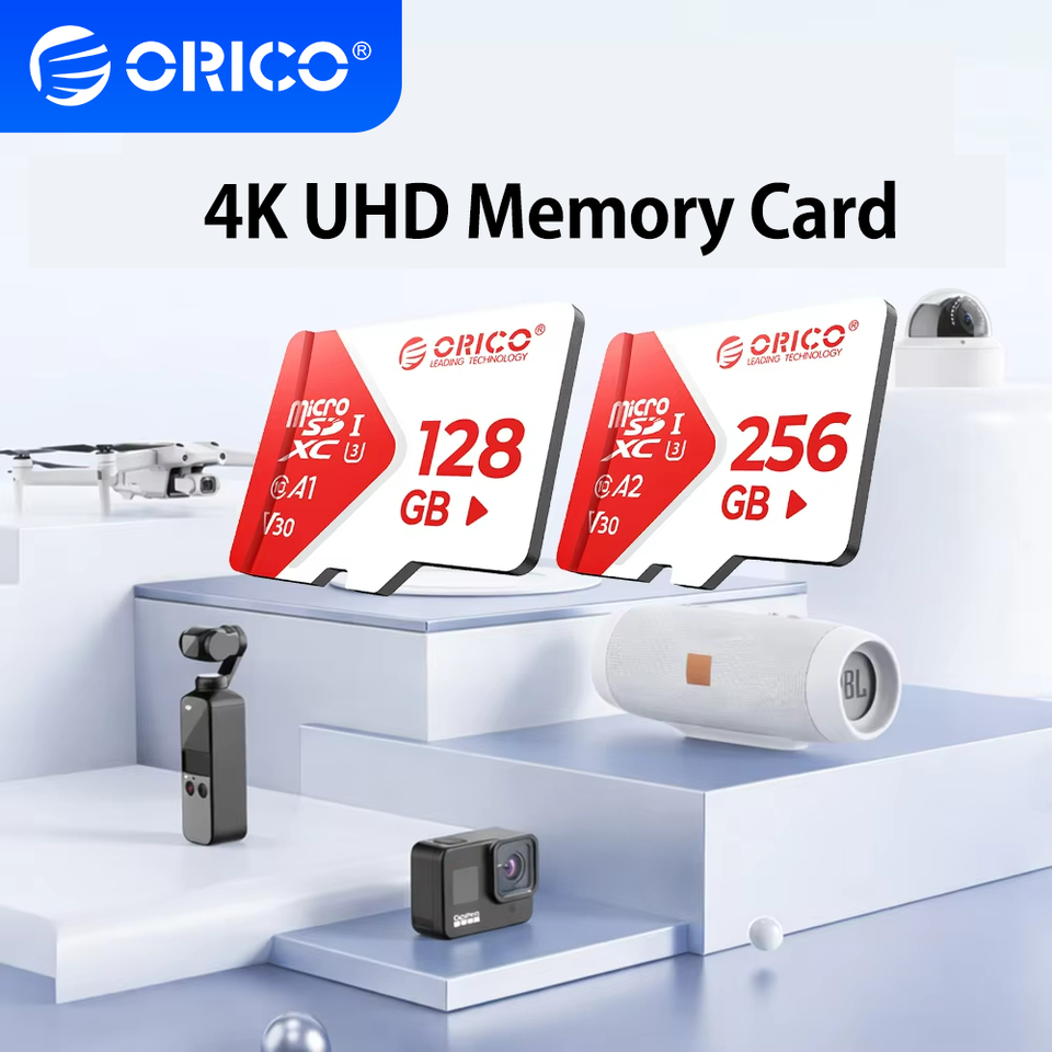 ORICO Ultra Speed Memory Card 4K UHD Memory Card Extreme PRO microSD Massive Capacity UHS-I 128GB Class10 TF Card  A2/V30 Video