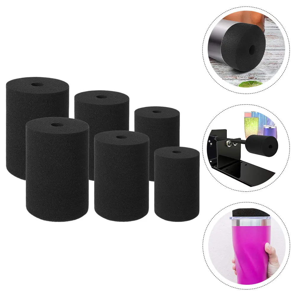 6Pcs Cup Turner Rotating Sponge Inserts High Elasticity Reusable Cylinder Sponges for Cup Turner Tumblers Replacement Parts