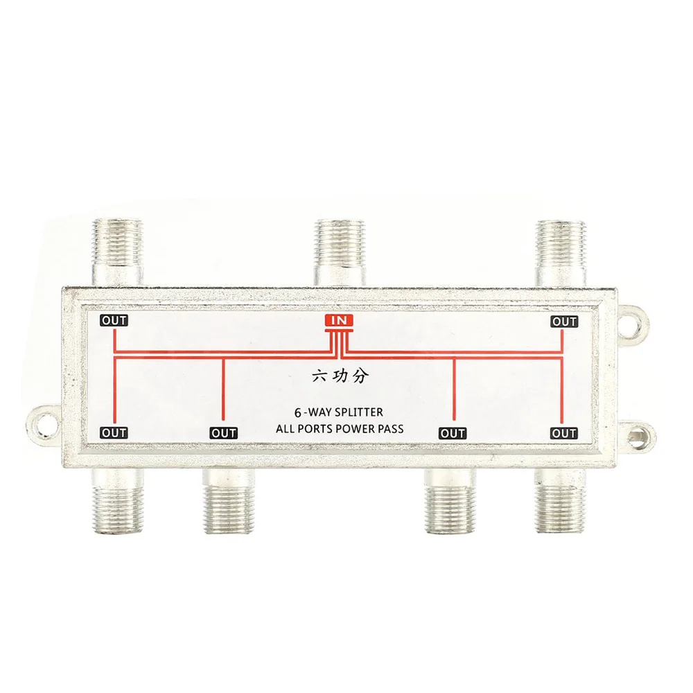 

Hot 6 Way Satellite Antenna Cable TV Signal Splitter Distributor For SATV/CATV 5-2400MHz Satellite Receiver For SATV/CATV