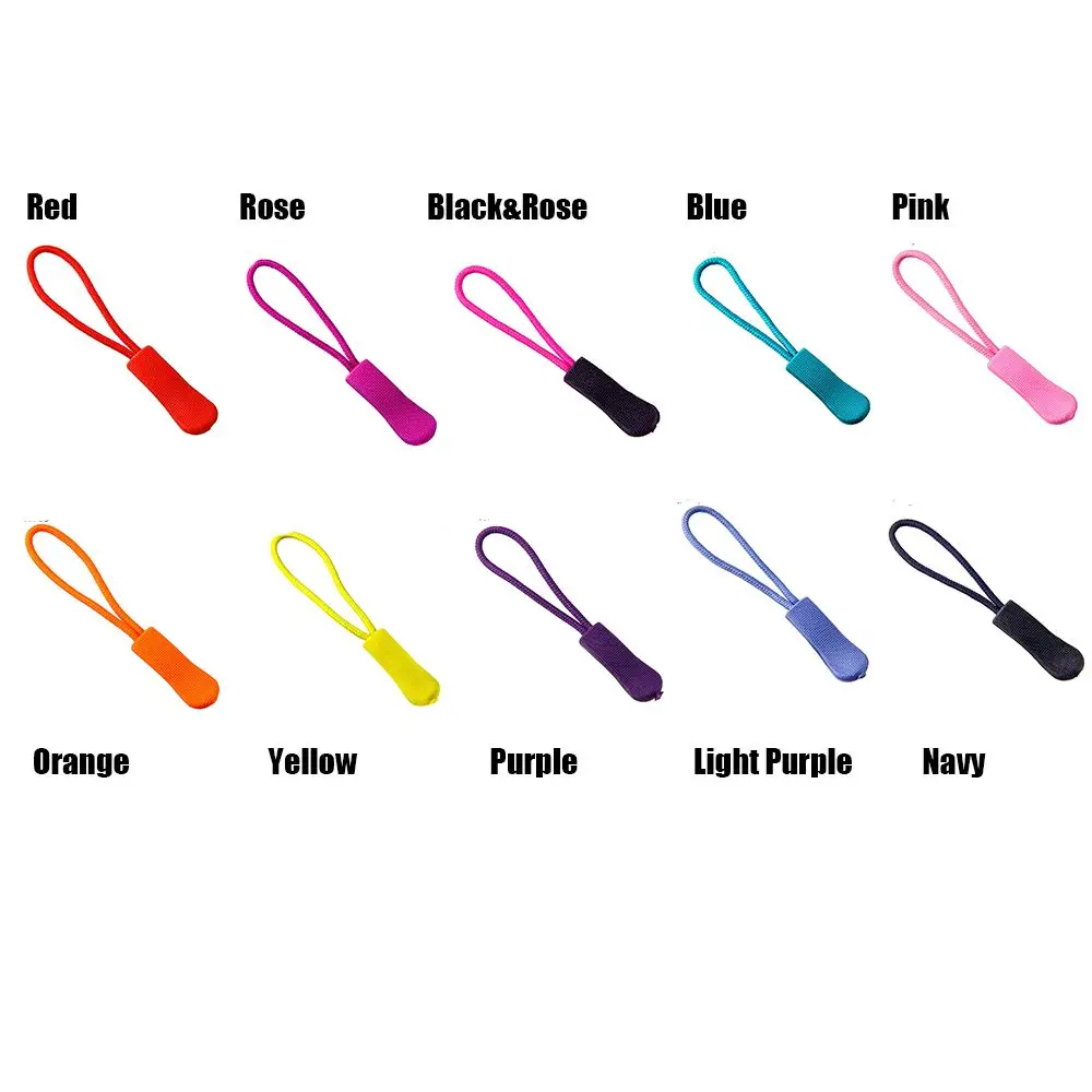 10/20pcs High quality Bags Clip Buckle Travel Clothing Ends Lock Zips Cord Rope Pullers Zip Puller Replacement Zipper Pull