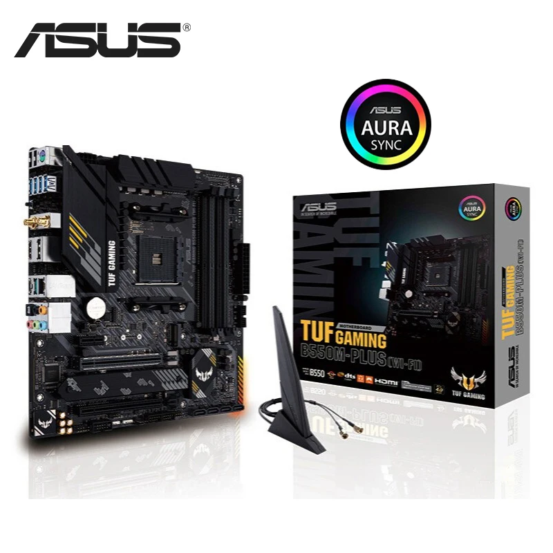 Placa base AMD Ryzen 5 5600 R5 5600 CPU + ASUS TUF GAMING B550M PLUS (WI-FI) II micro-atx B550M DDR4 4600 MHz 128G