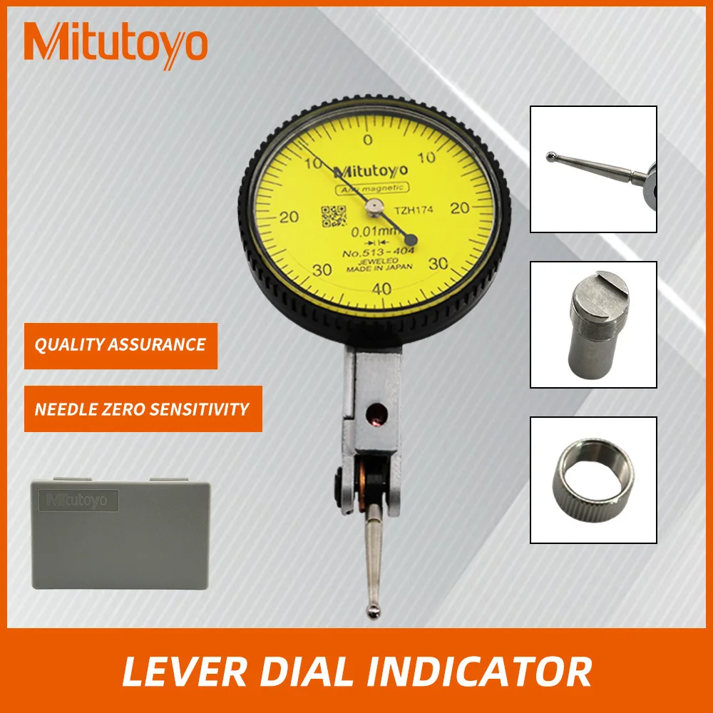 

Mitutoyo Dial Indicator High-accuracy 513-404 Dial Gaug 0.01 Range 0-0.8mm with 180°Swivel 32mm /38mm Measuring Tools