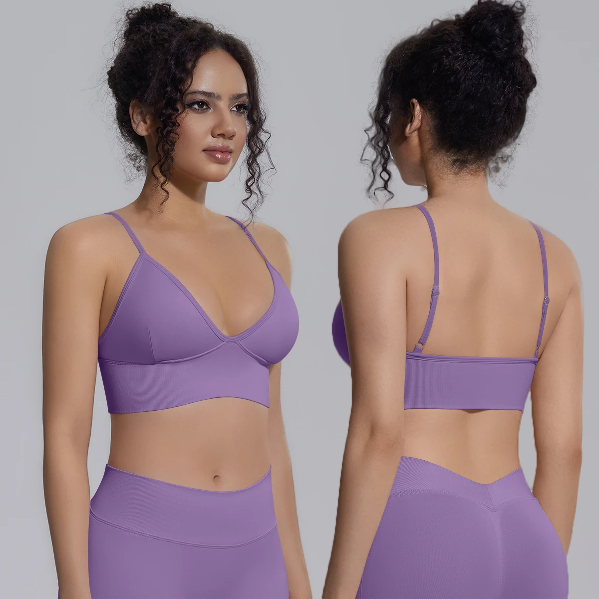 Sexy Backless Gather Yoga Bra Shockproof Running Workout Top Summer Gym Workout Solid Color Sports Underwear Customizable Logo