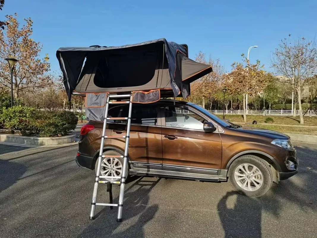 High Quality 2-Person SUV Truck Rooftop Tent Hard ABS Shell Aluminum Pole Straight Bracing Type Triple Layer Rip-Stop Waterproof
