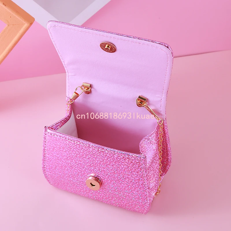 2024 New Girls Princess Crossbody Bag Cute Kids Mini Hand Bags Butterfly Decor Baby Coin Pouch Box Toddler Messenger Bag