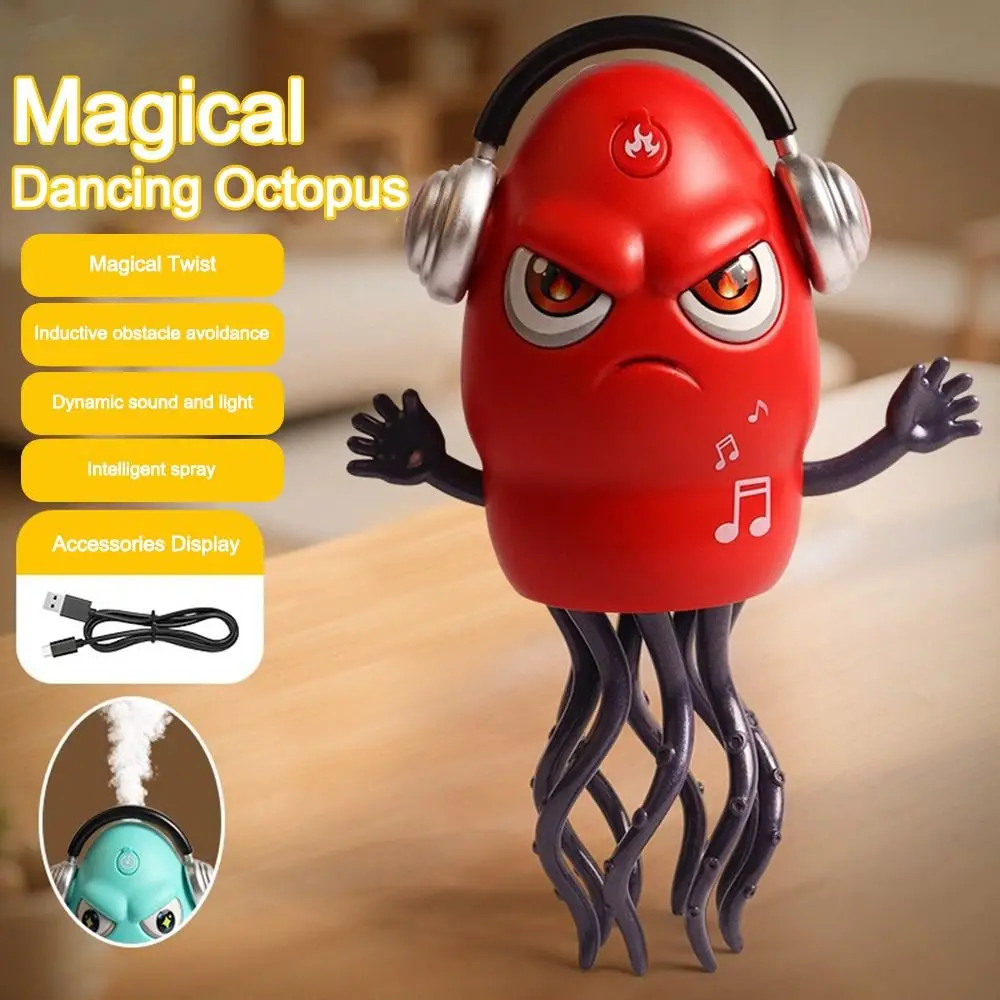 Spray Magic Dancing Octopus Toy Crawling Dancing Obstacle Avoidance Auto-Dance Octopus Electric Wiggly Wonder Octopus Toy