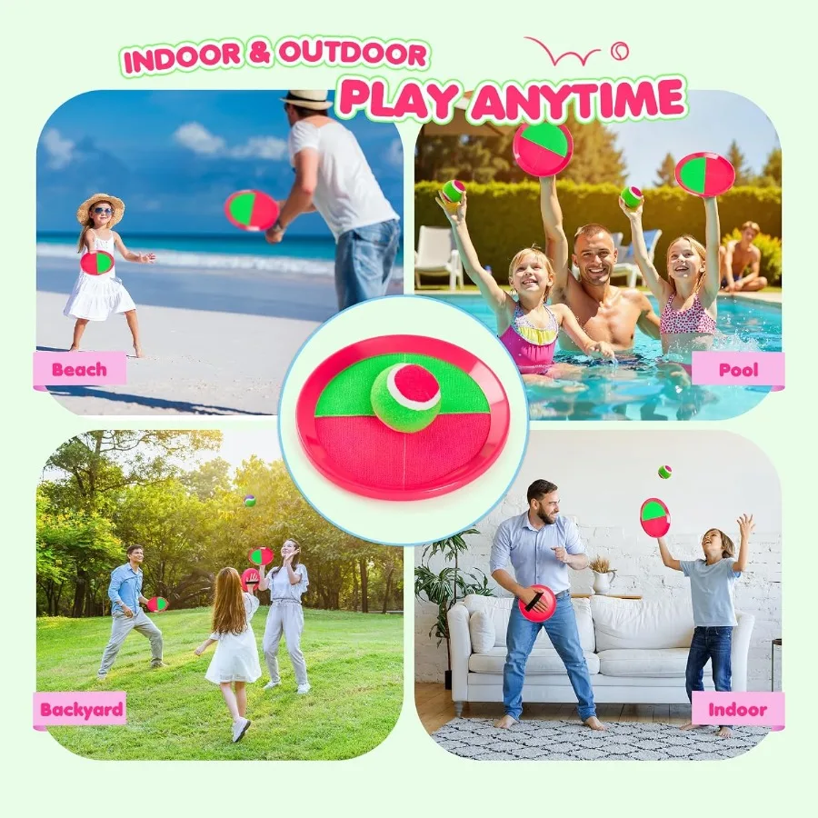 Conjunto de jogar e pegar bola brinquedos atualizados jogos ao ar livre para toda a família resistente à água ótimo para praia piscina quintal jogos clássico gif