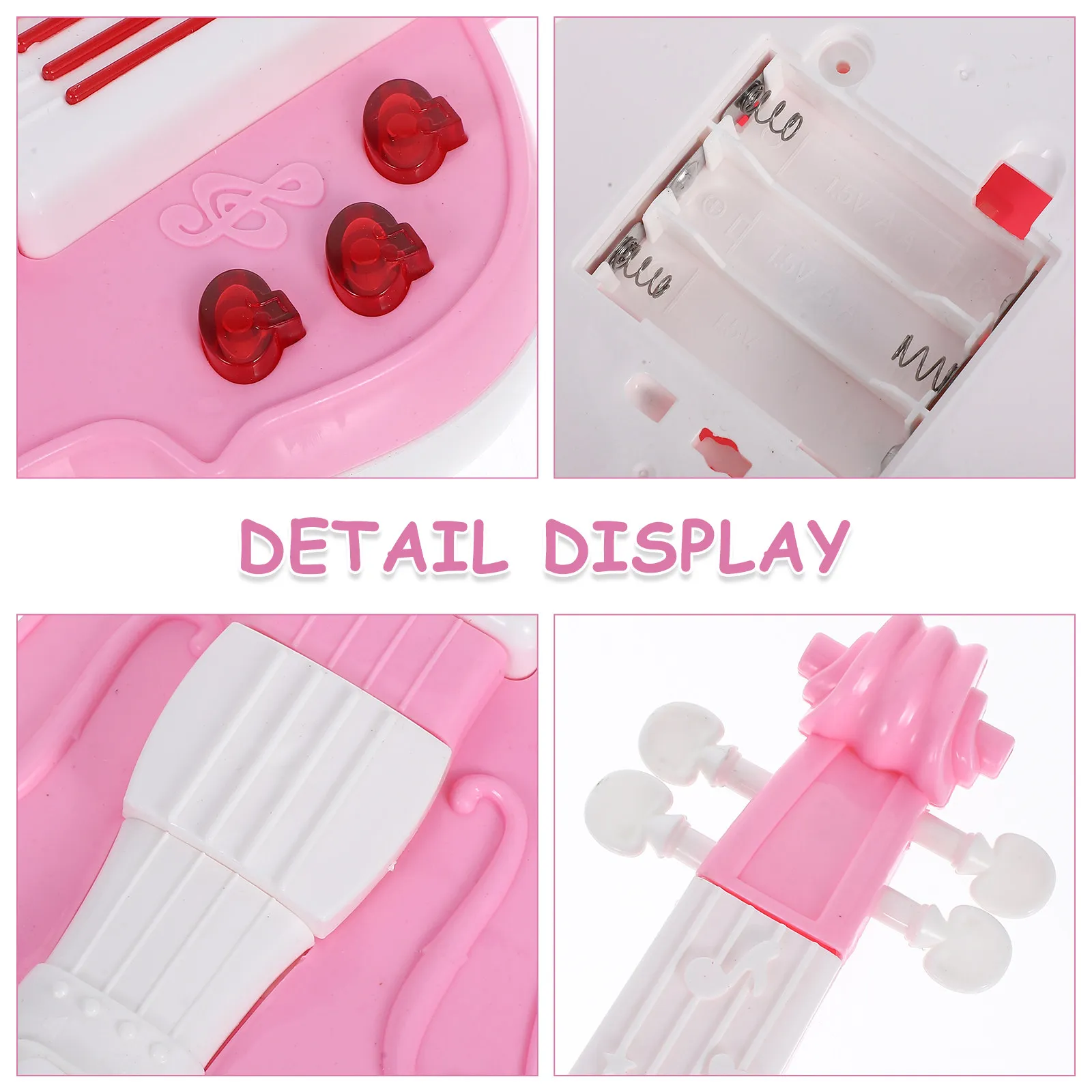1Set Children's Electronic Violin Realistic Design Sound Light Effects Early Music Education Interactive Mini Musical Instrument