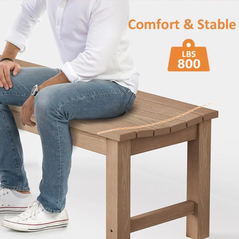 مقعد خارجي لشخصين، مقعد حديقة من خشب الساج مقاوم للطقس، يحمل 800 رطلًا، للفناء والسطح والشرفة