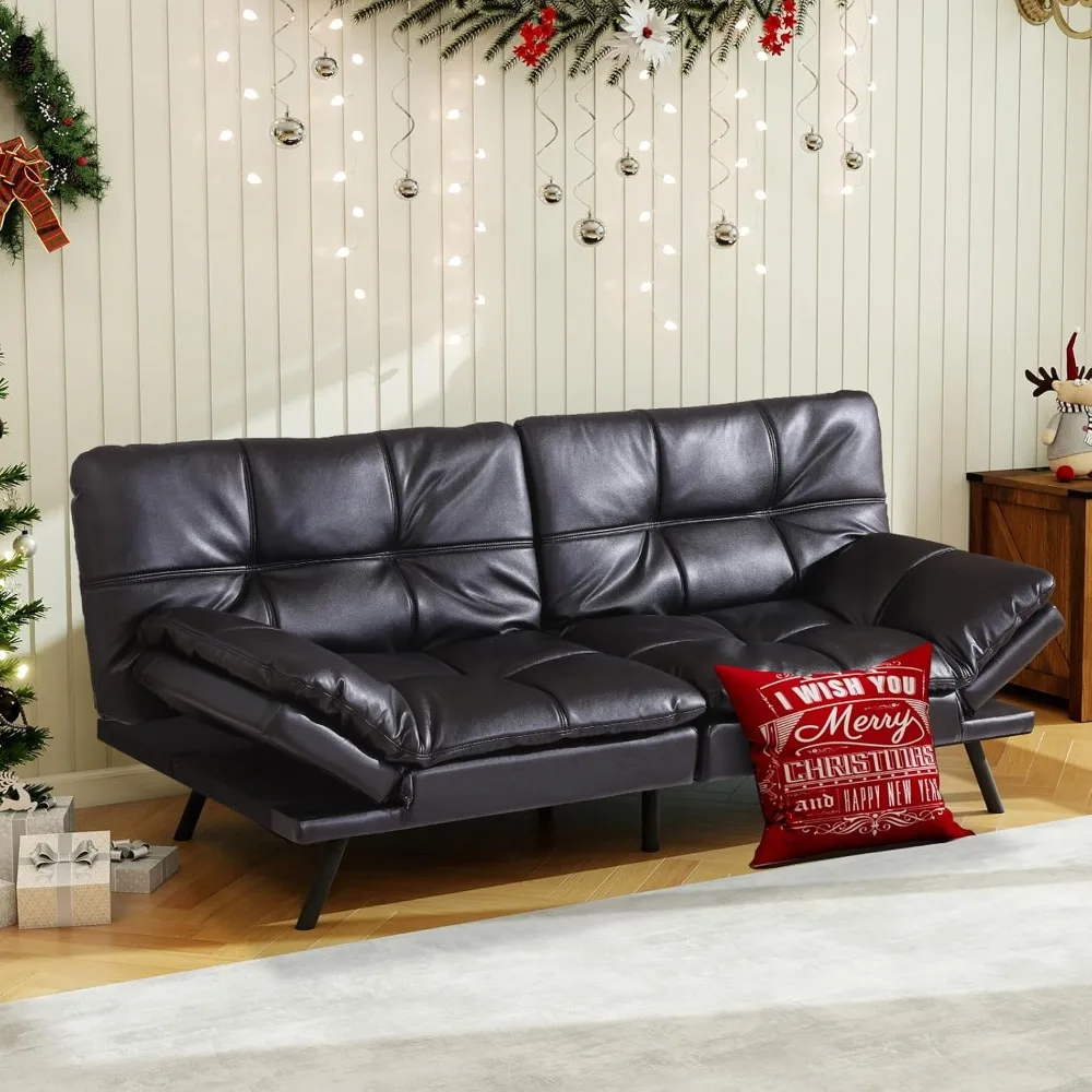 

Futon Sofa Bed Couch Sofa, Memory Foam Futon Sleeper Sofa Loveseat Convertible Couch Bed for Small Compact Spaces, Apartment, B