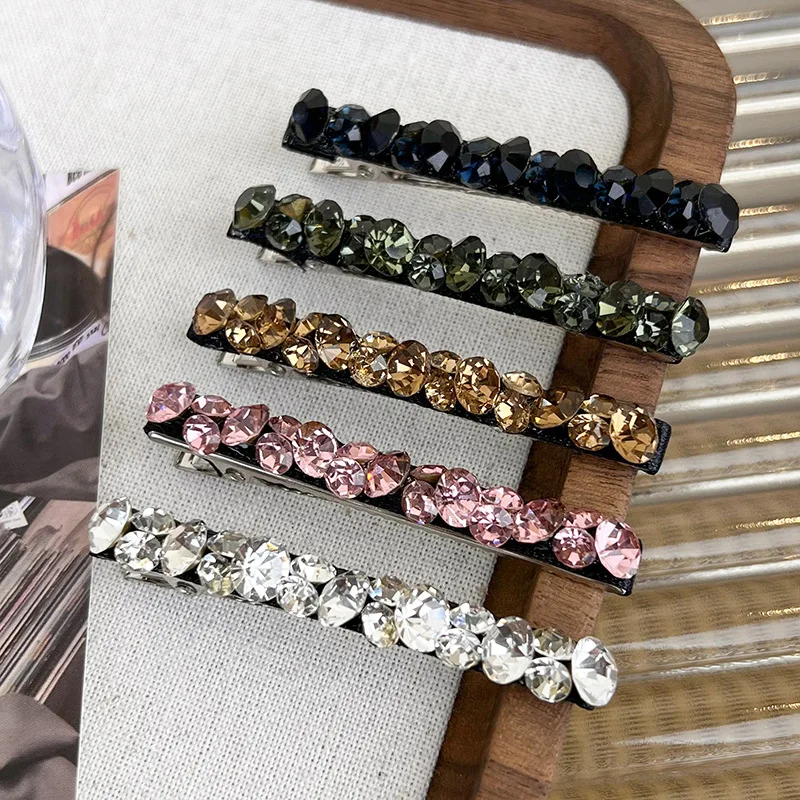 Korea Super Flash Colorful Rhinestone Hair Clips For Women Girls Sweet Side Hairpin Beautiful Barrettes Fashion Hair Accessories