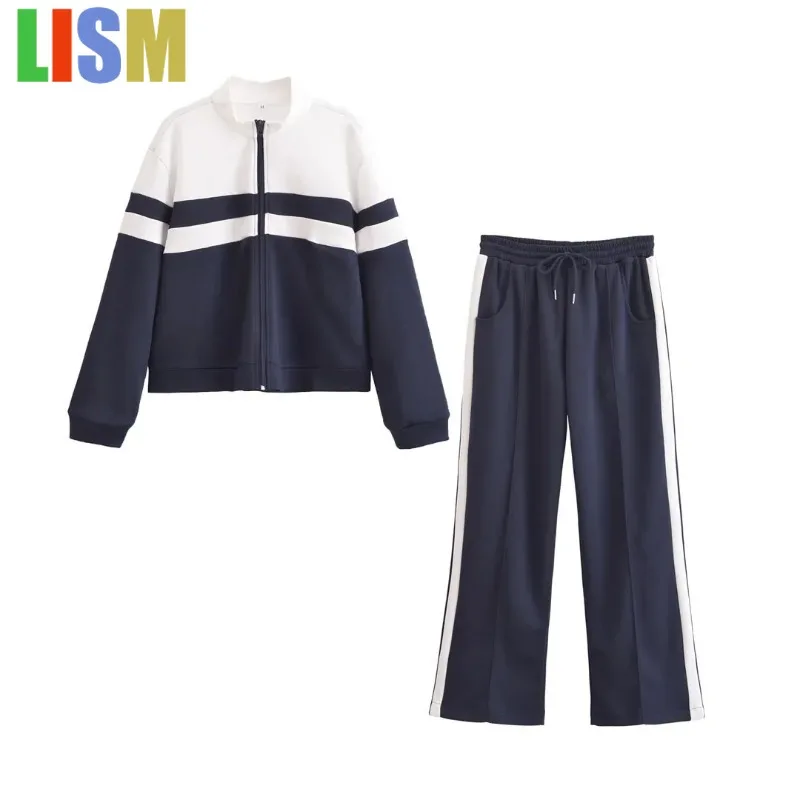 

LISM Women's tracksuit Two piece set winter woman outfit Long Pants Outfit elegant women's sets jacket+pants suits