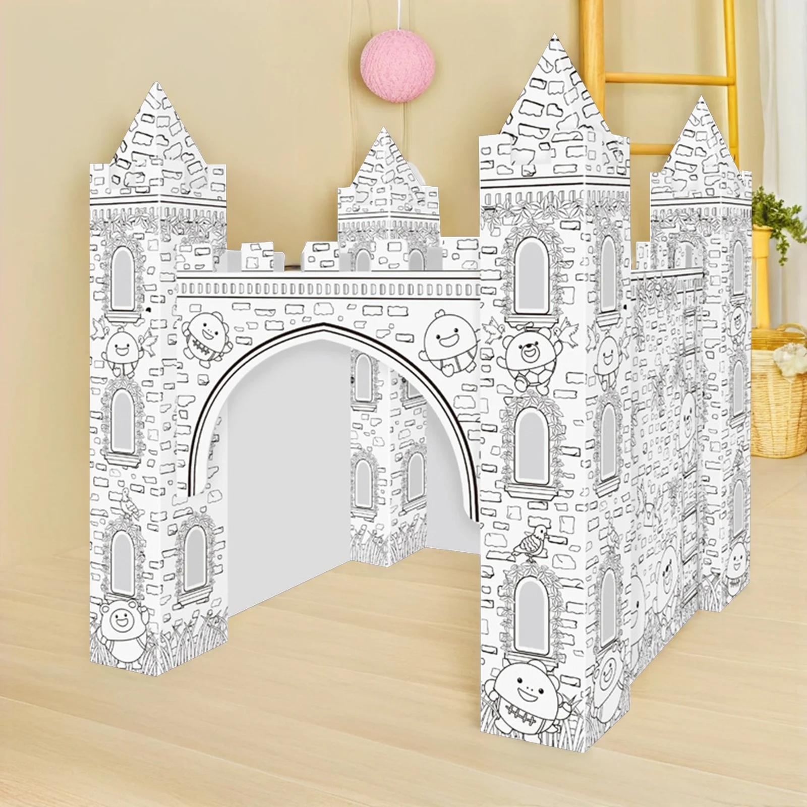 مجموعة واحدة من ألغاز التلوين ثلاثية الأبعاد التي يمكنك صنعها بنفسك مجموعة نشاط التلوين الإبداعي التعليمية القابلة للفصل لرسم القلعة ثلاثية الأبعاد