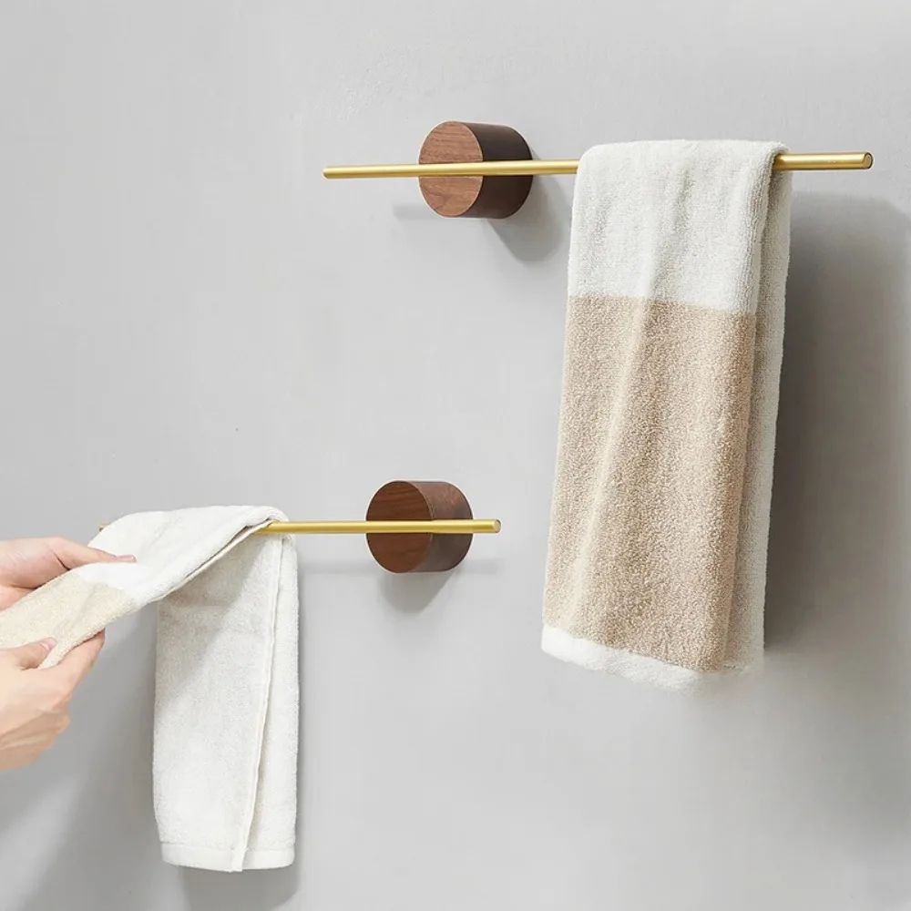 40/50cm Towel Rack Bath Towel Hanger Towel Holder Wood Wall Hanging Towel Bar Bathroom Shelf Kitchen Storage RacK Home Accessory