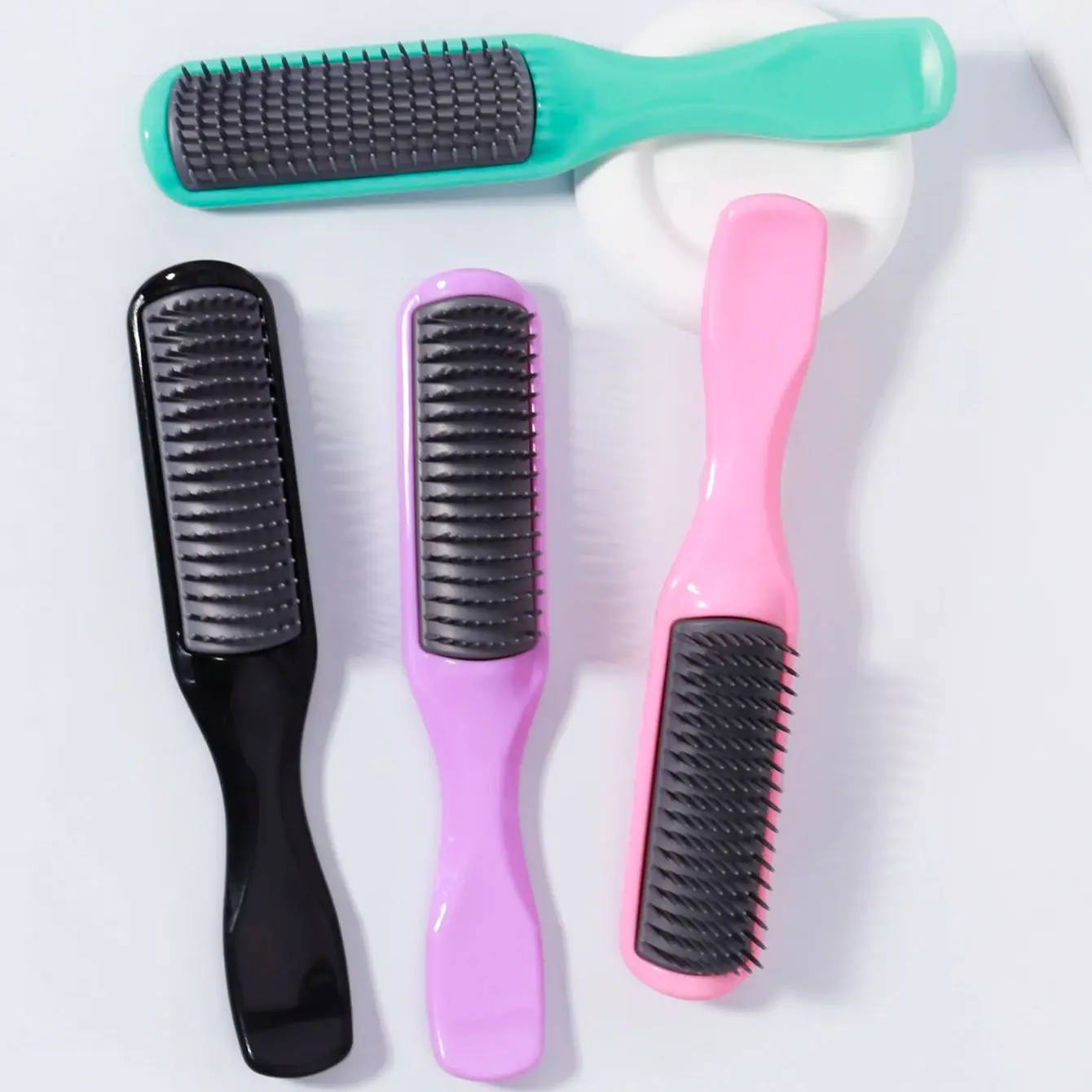 فرشاة ذات 9 صفوف من الشعر المجعد - تشكيل وتحديد تصفيف الشعر مع قبضة مريحة للعناية اليومية بالشعر وتصفيفه #3