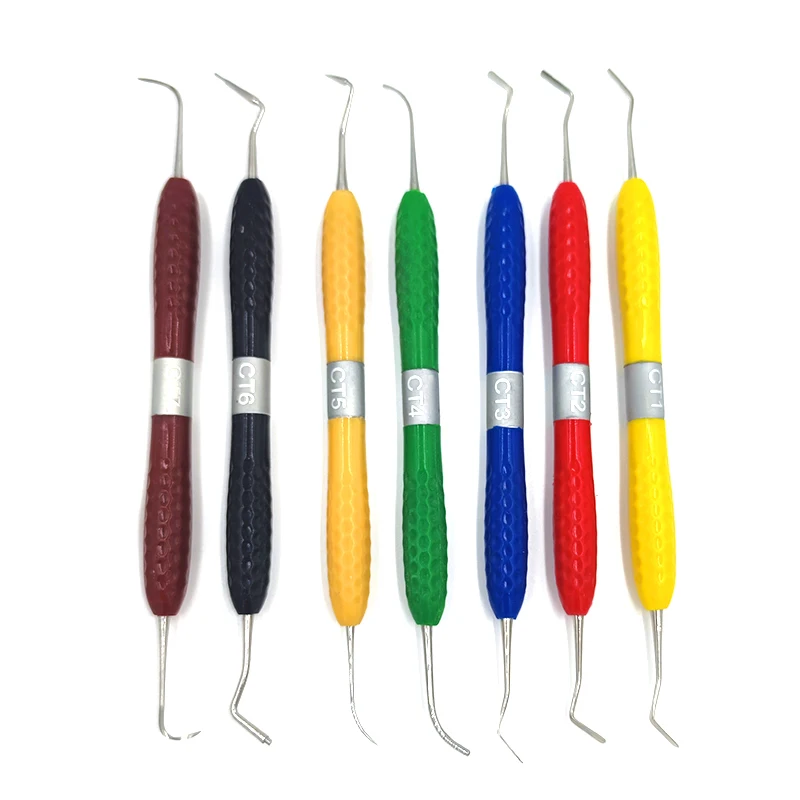 7PCS/SET Dental Resin Filler Set Aesthetic Restoration Kit for Resin Knife Plastic Dresser With Silicone Handle Spatula Tool