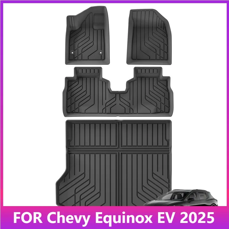 

Floor Mats for Chevy Equinox EV 2025 TPE 3D Car Mats Trunk Pad Waterproof Protective All Weather Black