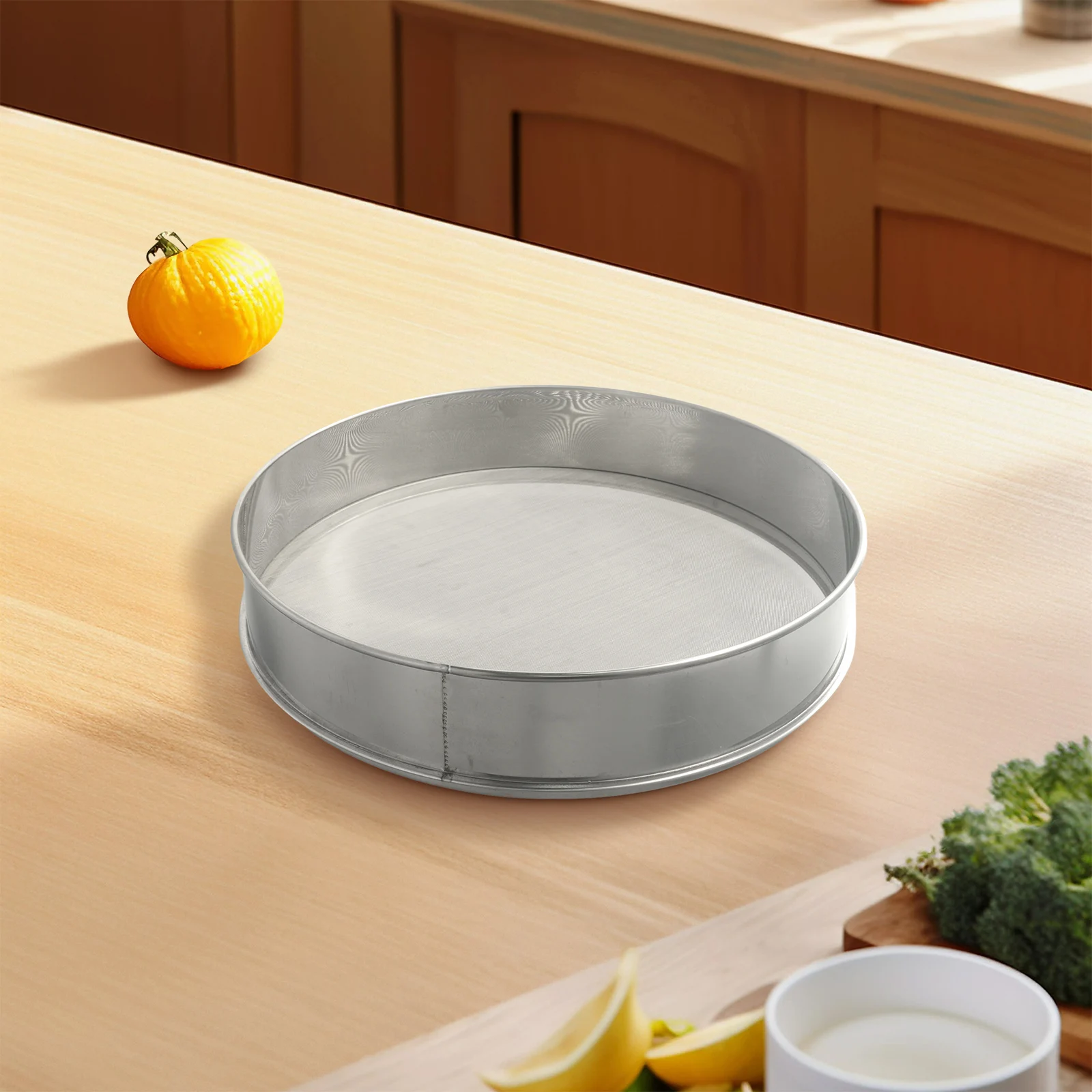 

40cm Flour Sieve Fine Mesh Filter Kitchen Baking Easy To Clean Gentle Shaking Large Amount Of Flour Separate Flour