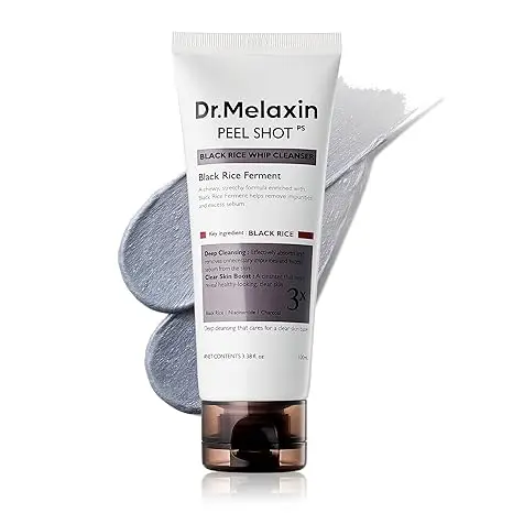 ドクターメラキシン-ピールショット-ブラックライスモチ-ウィップクレンザー-100ml-は、黒ずみ、毛穴の詰まり、過多な皮脂、くすんだ肌に効果があります。