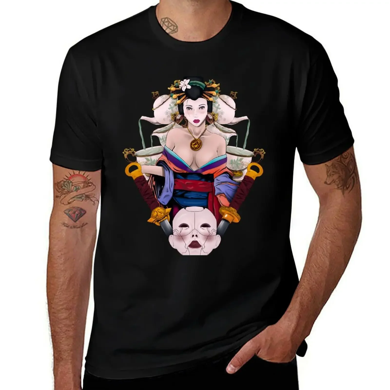 The Cricket and The Geisha T-Shirt baggy shirts kawaii clothes vintage customizeds funny t shirts men