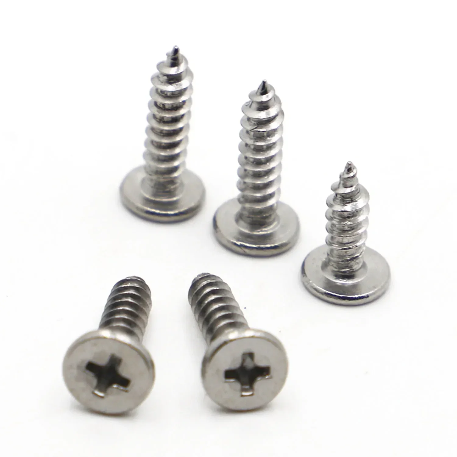 M2 M2.3 M2.6 M3 M3.5 M4 M5 M6 304 Stainless Steel Phillips Super Ultra Thin Flat Wafer Head Self-tapping Screws