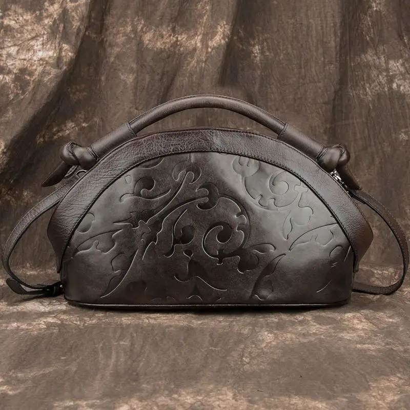 2026 New Retro Package First-layer Cowhide Leather Bag Women Handheld Oblique Span Bags European American Old Leather Bag - view 2