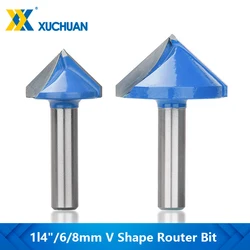 6/8mm V Shape CNC Wood Milling Cutter 60-150 Degree 3D Tungsten Carbide Engraving Router Bit for Woodworking Slotting Cutter Bit