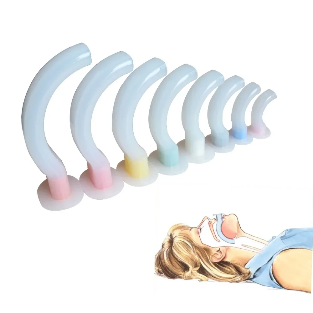 8Pcs/Lot Disposable Oropharyngeal Airway Emergency Aid Airway Tube Gas Guide Tube forAssistance Oropharyngeal Aspiration Patient