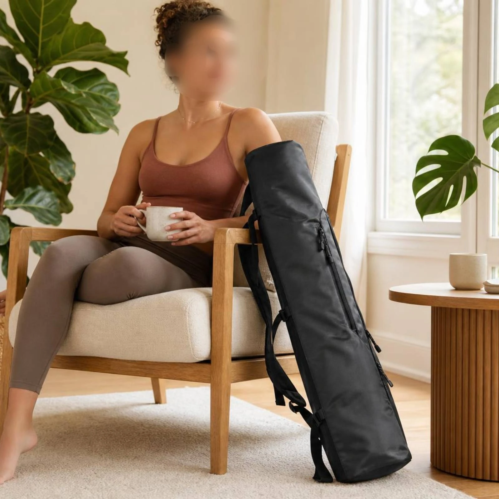 Exercise Mat Bag Organized Exercise Mat Bag with Pockets Duffel Comfortable Spacious for Yogis, Fitness Classes, Gym view 5