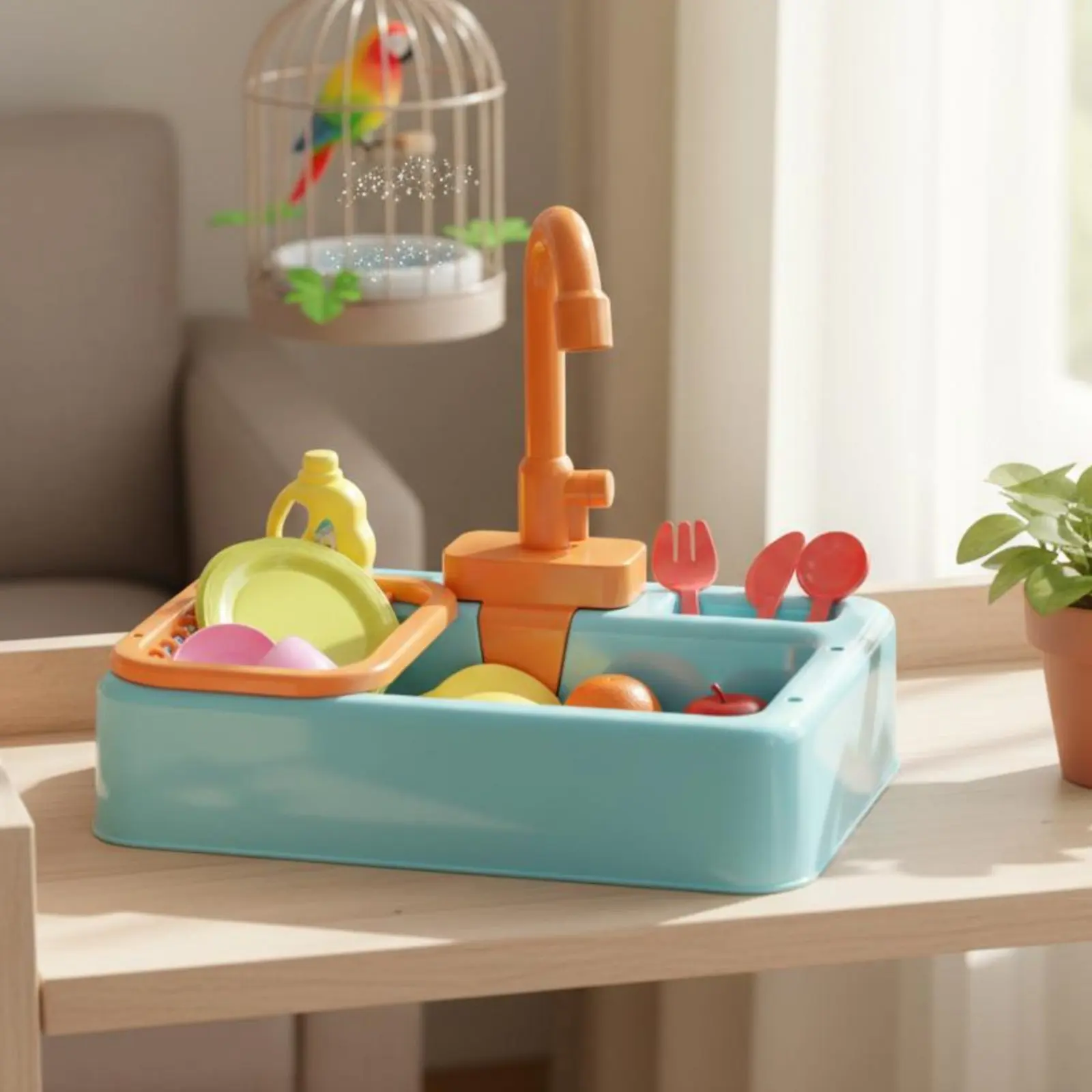 Parrot Shower Toy Sink Pet Bird Bath Cage Electric Circulating Water Bird Bathtub Pet Supply for Lovebird Cockatiel Birds Toy