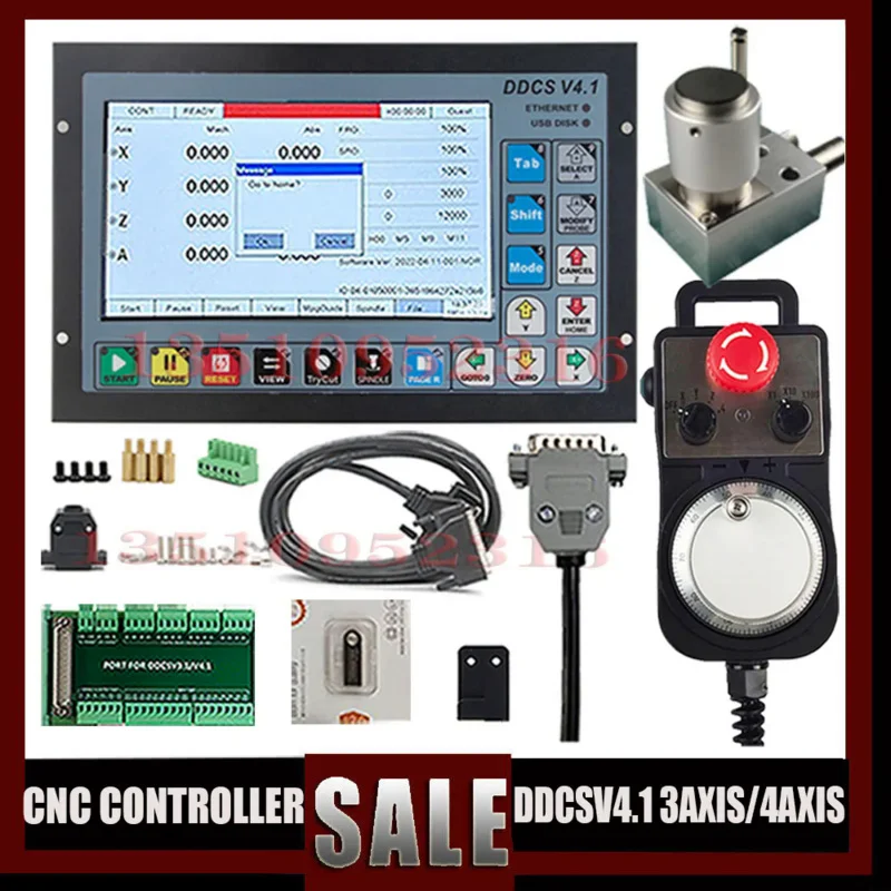 CNC 3- 4-Axis Controller Kit DDCSV4.1 Engraving Machine System Z Tool Setting Instrument G Code Pulse Support Servo Spindle