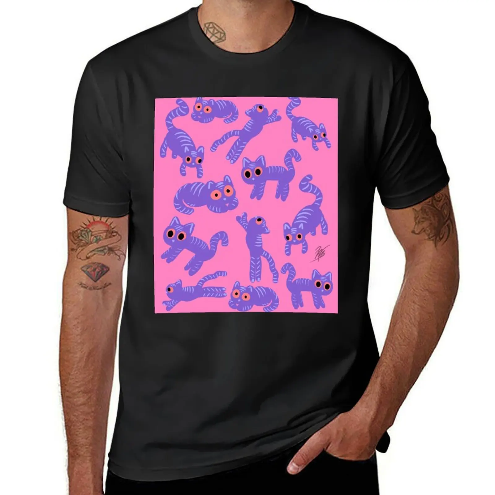 

Cats Cats Cats (Purple Version) T-Shirt customizeds graphics tees vintage mens clothing